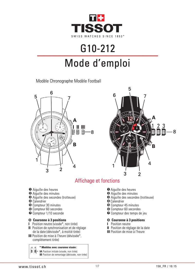 Imagen de la primera página del manual del dispositivo PRS 516 Quartz Chronograph