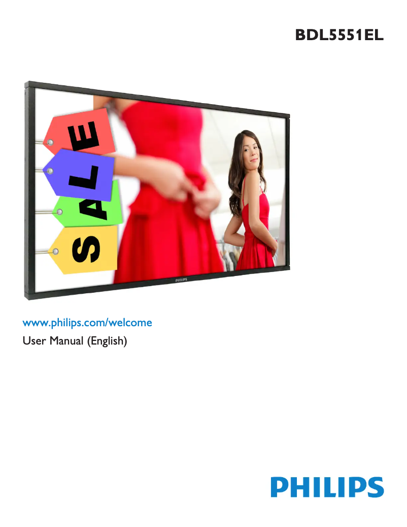 Page 1 de la notice Mode d'emploi Philips Signage Solutions BDL5551EL