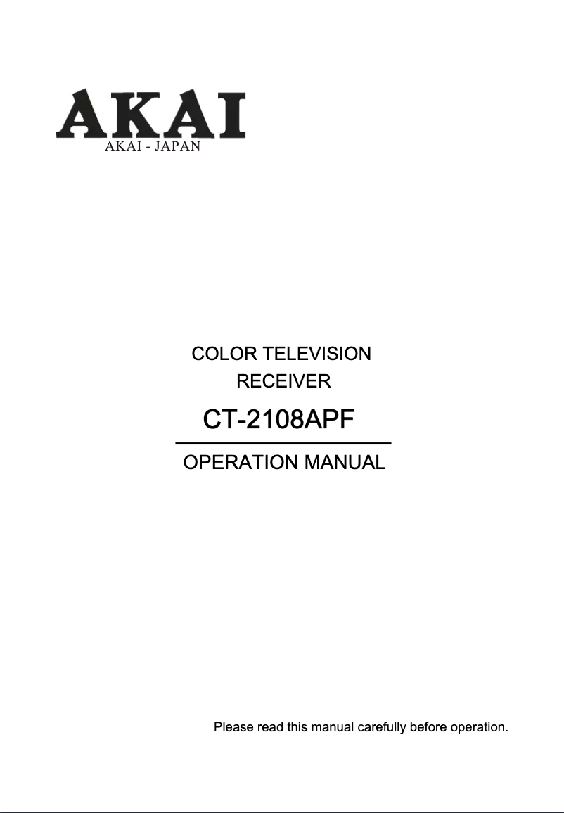 Image de la première page du manuel de l'appareil CT-2108APF