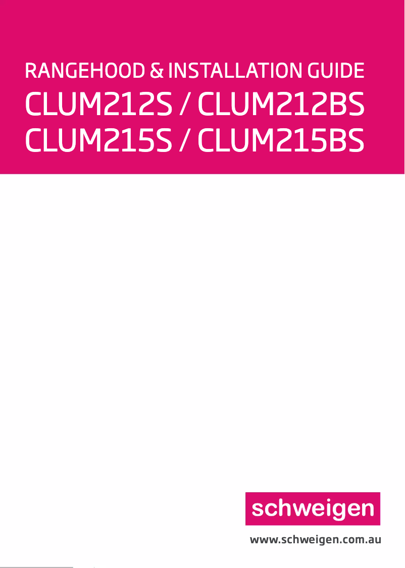 Page 1 de la notice Manuel utilisateur Schweigen CLUM215S