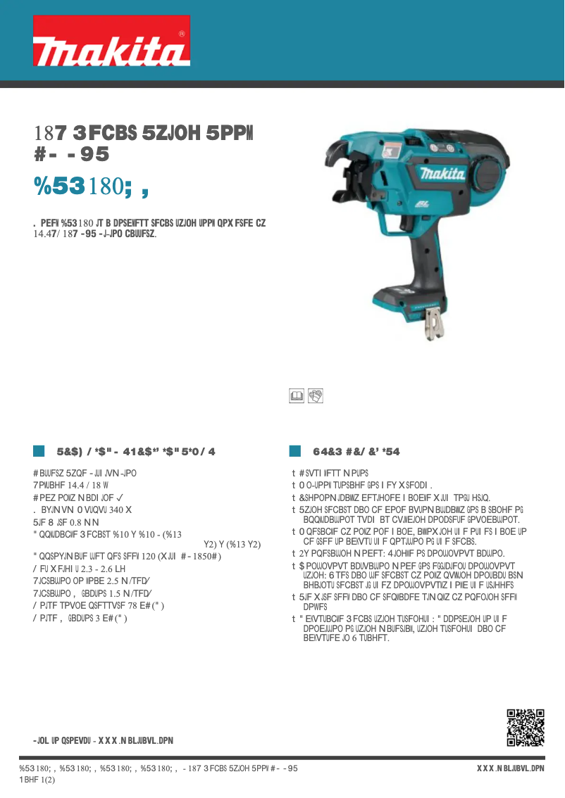Page n°1 - Fiche technique Makita DTR180ZK
