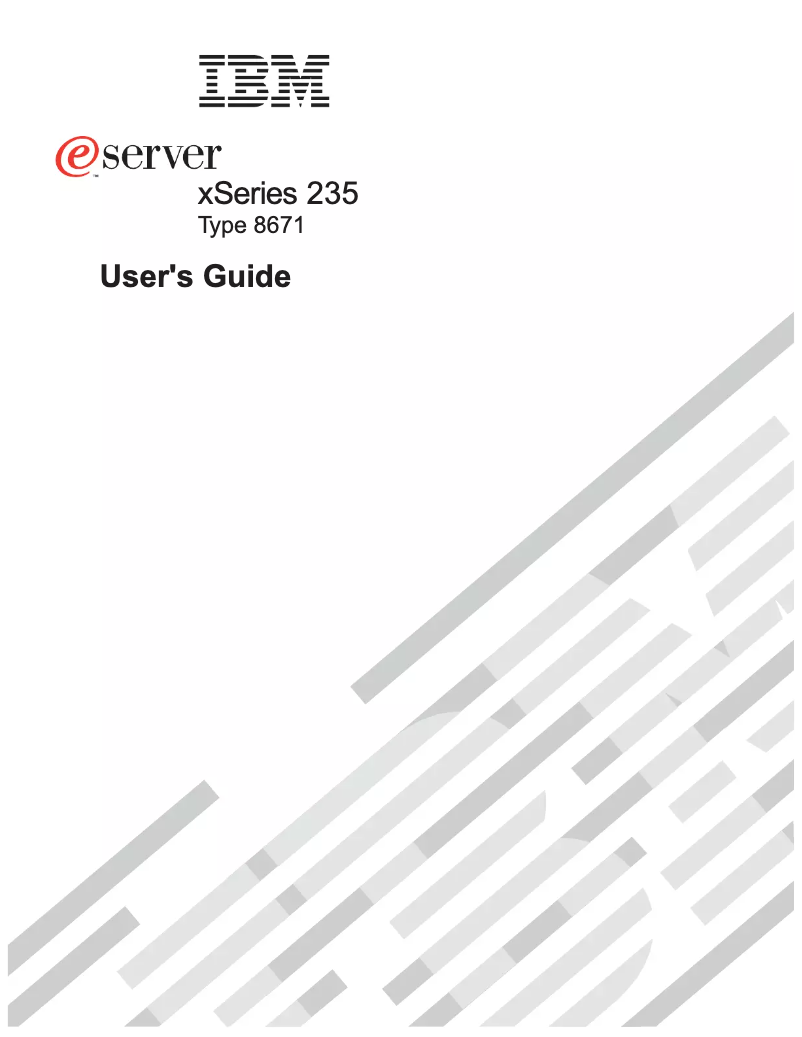 Page n°1 - Manuel utilisateur IBM eServer xSeries 235