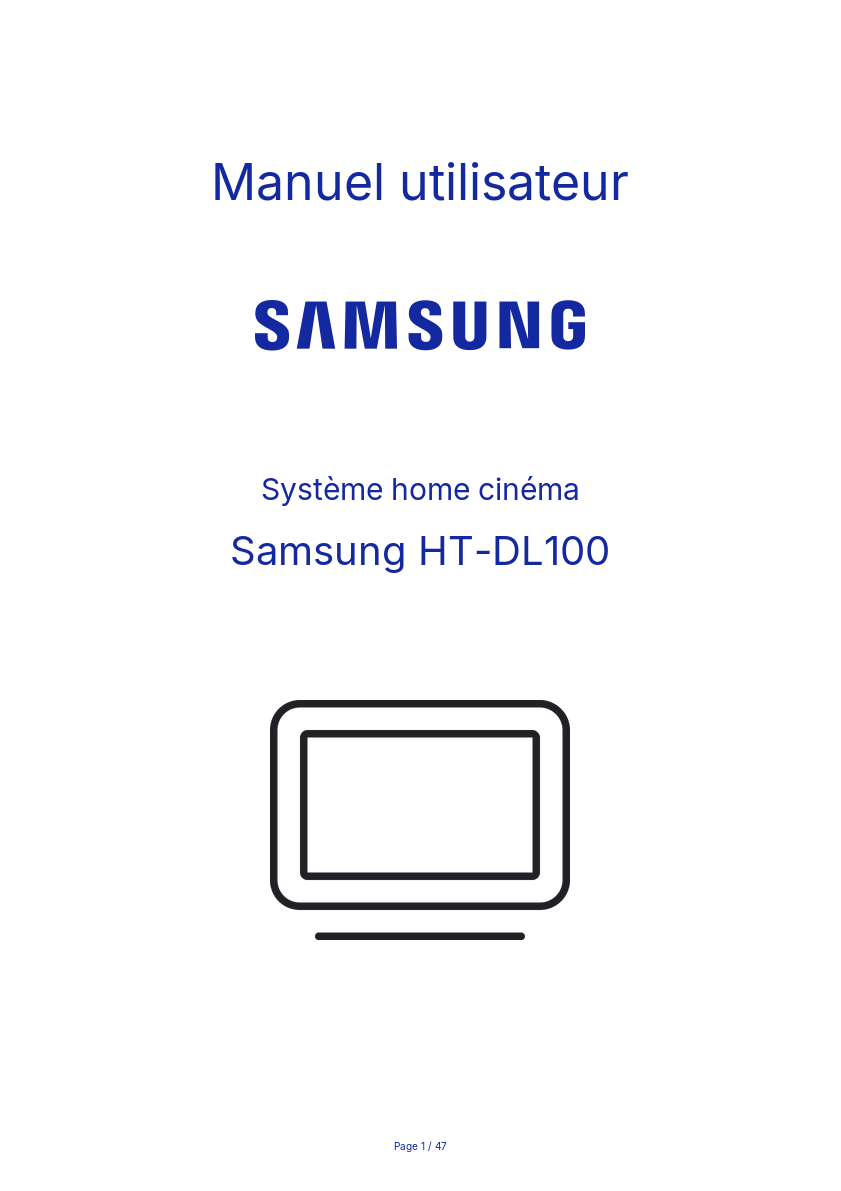 Image de la première page du manuel de l'appareil HT-DL100