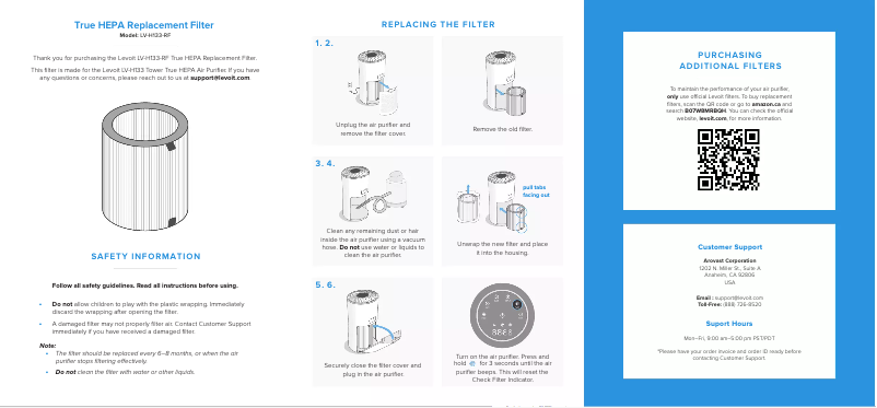 Page n°1 - Manuel utilisateur Levoit LV-H133-RF