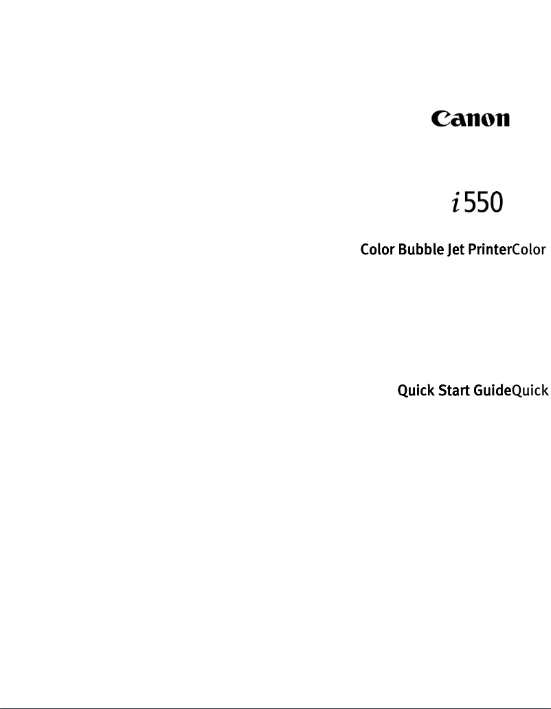 Image de la première page du manuel de l'appareil Bubble Jet i550
