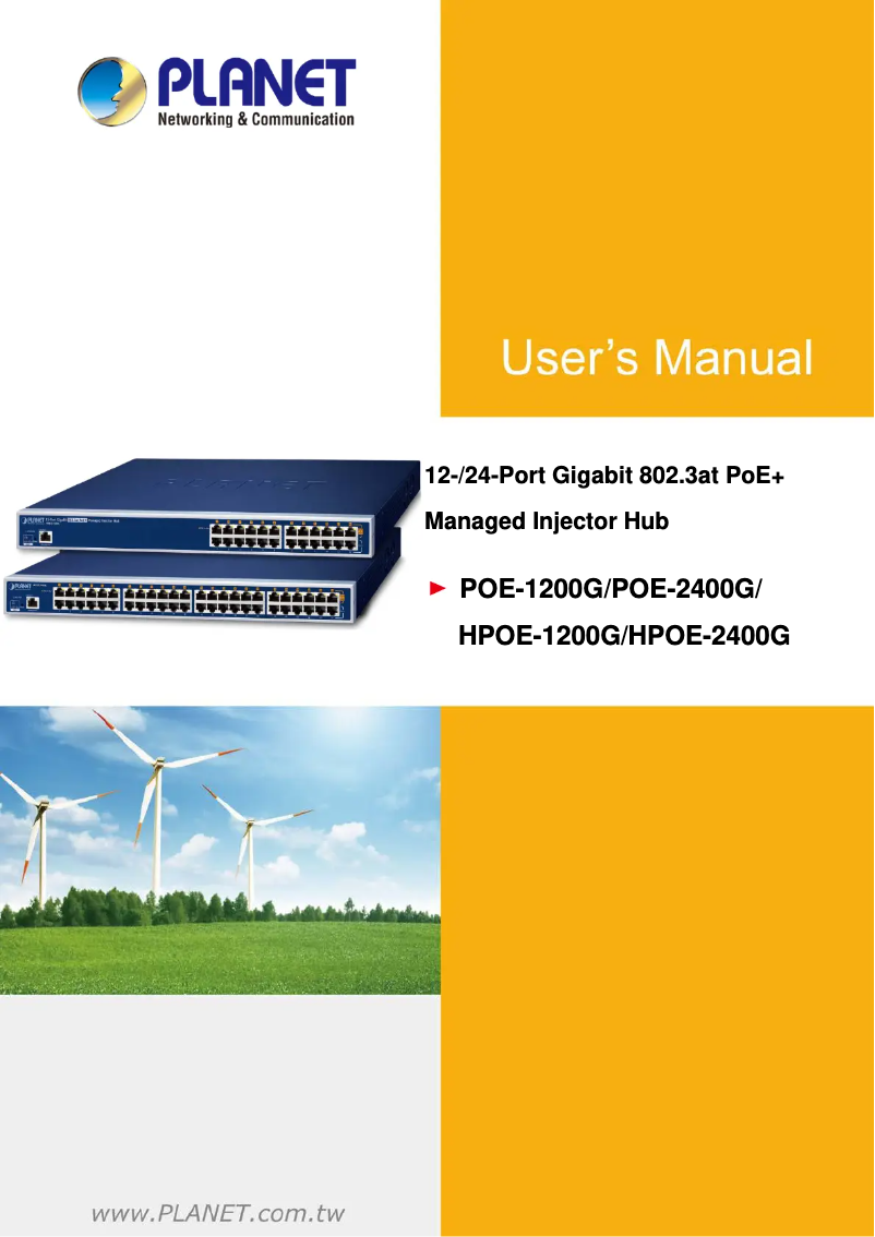 Image de la première page du manuel de l'appareil HPOE-2400G