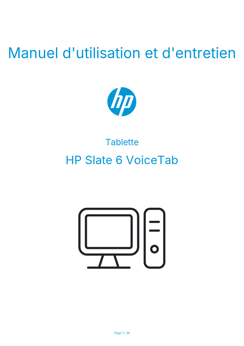 Image de la première page du manuel de l'appareil Slate 6 VoiceTab