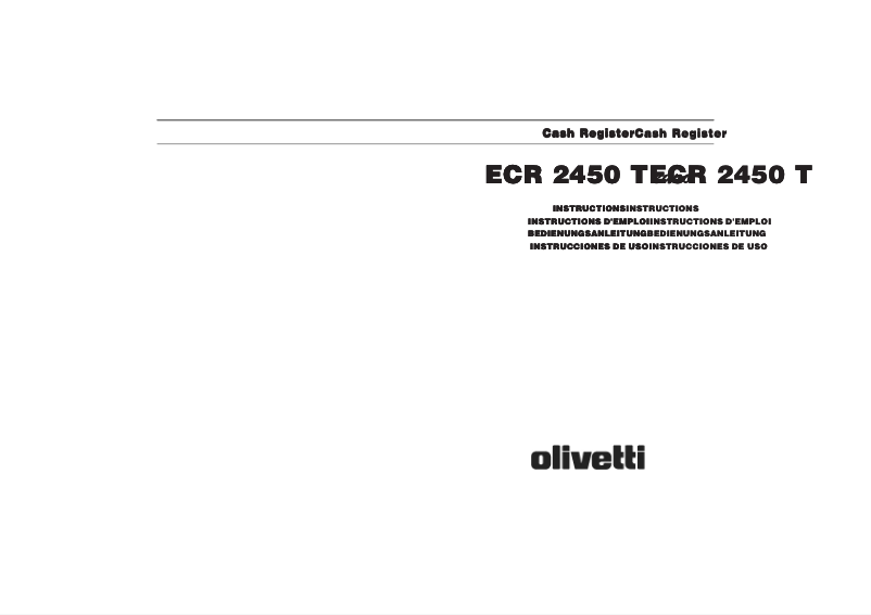Page 1 de la notice Manuel utilisateur Olivetti ECR 2450T