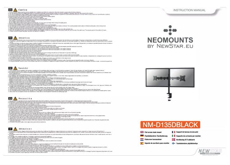 Page n°1 - Manuel utilisateur Newstar NM-D135DBLACK