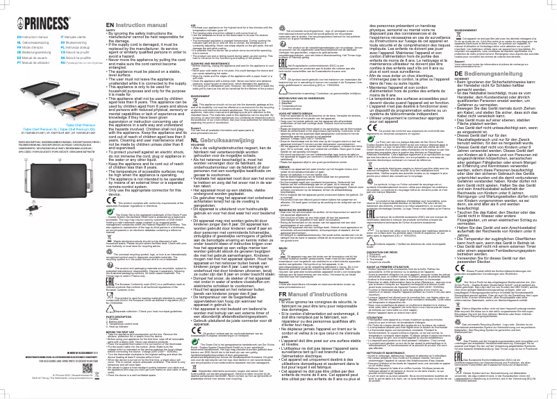 Page n°1 - Manuel utilisateur Princess Table Chef Premium XXL 103120