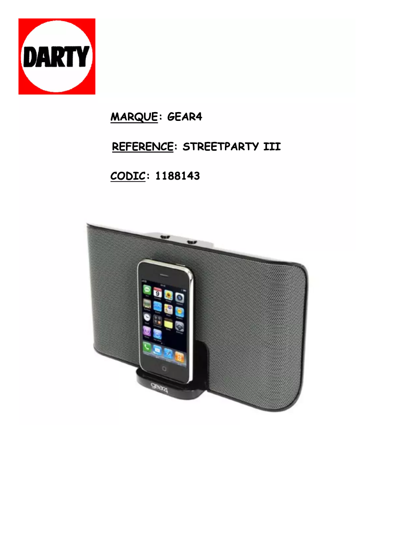 Imagen de la primera página del manual del dispositivo StreetParty III