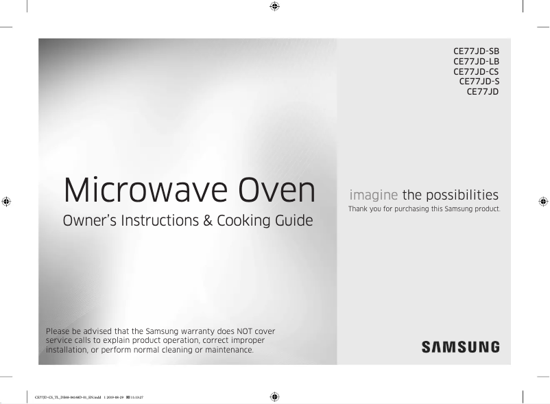 Page 1 de la notice Manuel utilisateur Samsung CE77JD-CS