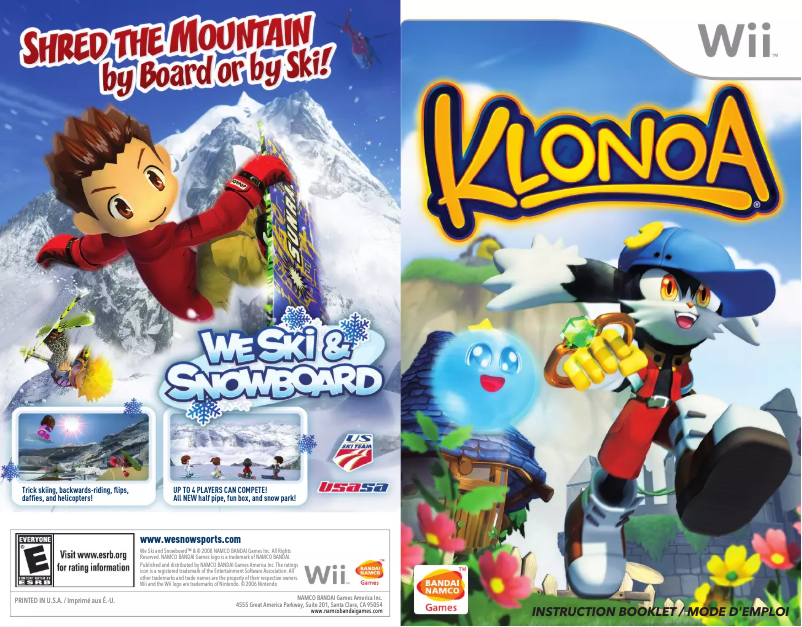 Page 1 de la notice Manuel utilisateur Nintendo Klonoa (Wii)