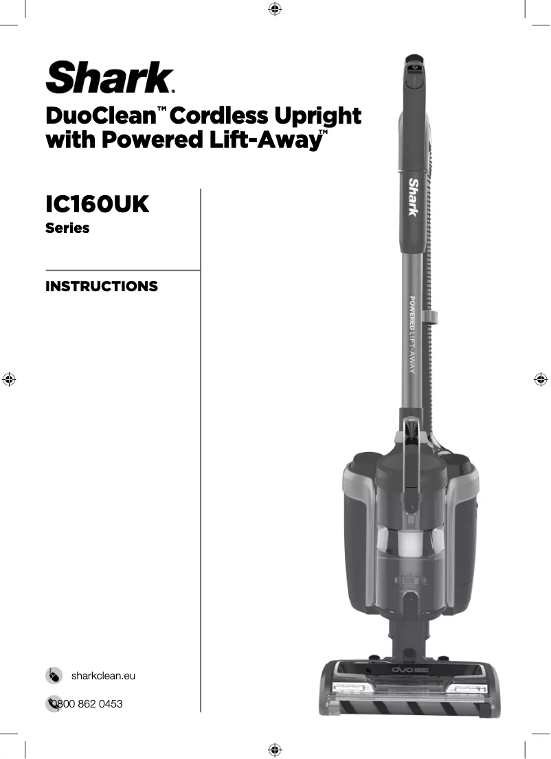 Page 1 de la notice Instructions / montage Shark DuoClean IC160UK