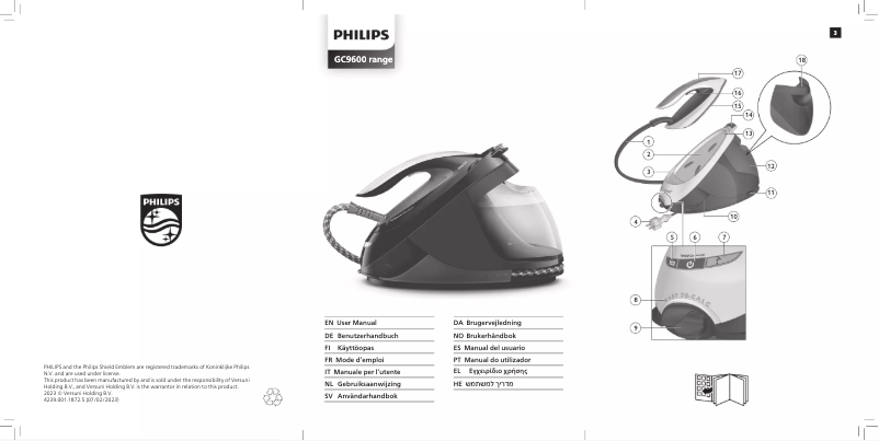 Page 1 de la notice Manuel utilisateur Philips PerfectCare Elite Silence GC9655