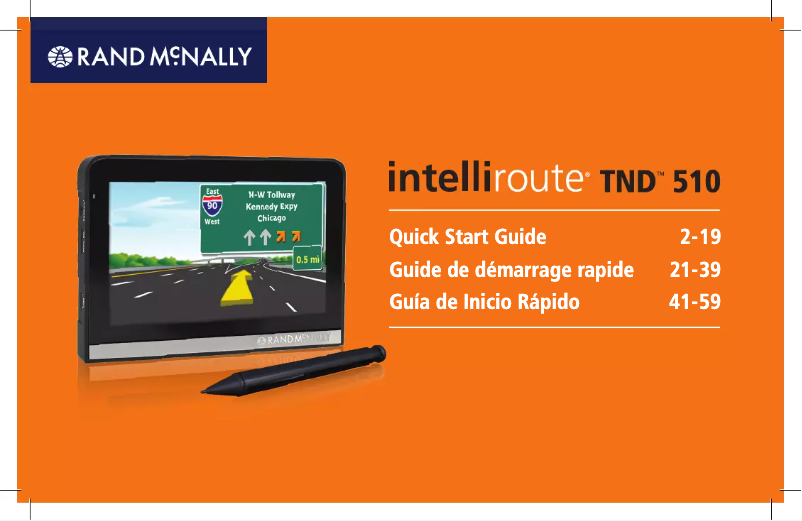 Page 1 de la notice Manuel utilisateur Rand McNally IntelliRoute TND 510