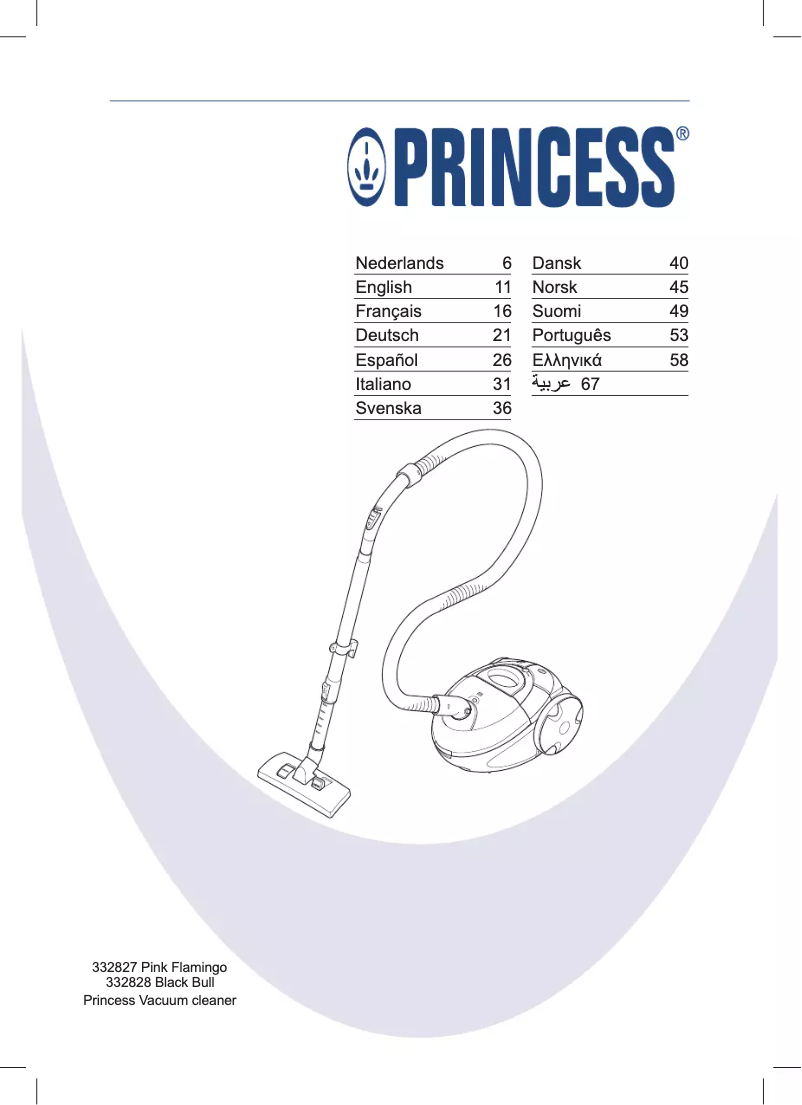 Page 1 de la notice Manuel utilisateur Princess Vacuum Cleaner Black Bull