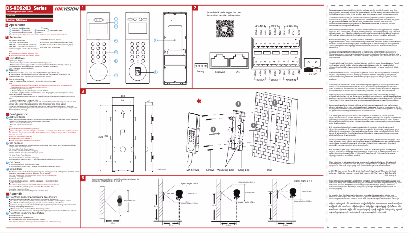 Página 1 del manual Guía de inicio rápido Hikvision DS-KD9203-MFTE6