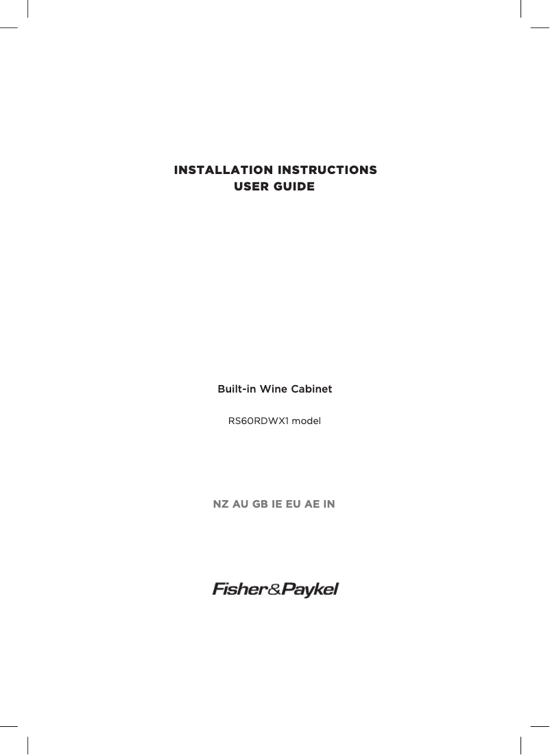 Image de la première page du manuel de l'appareil RS60RDWX1