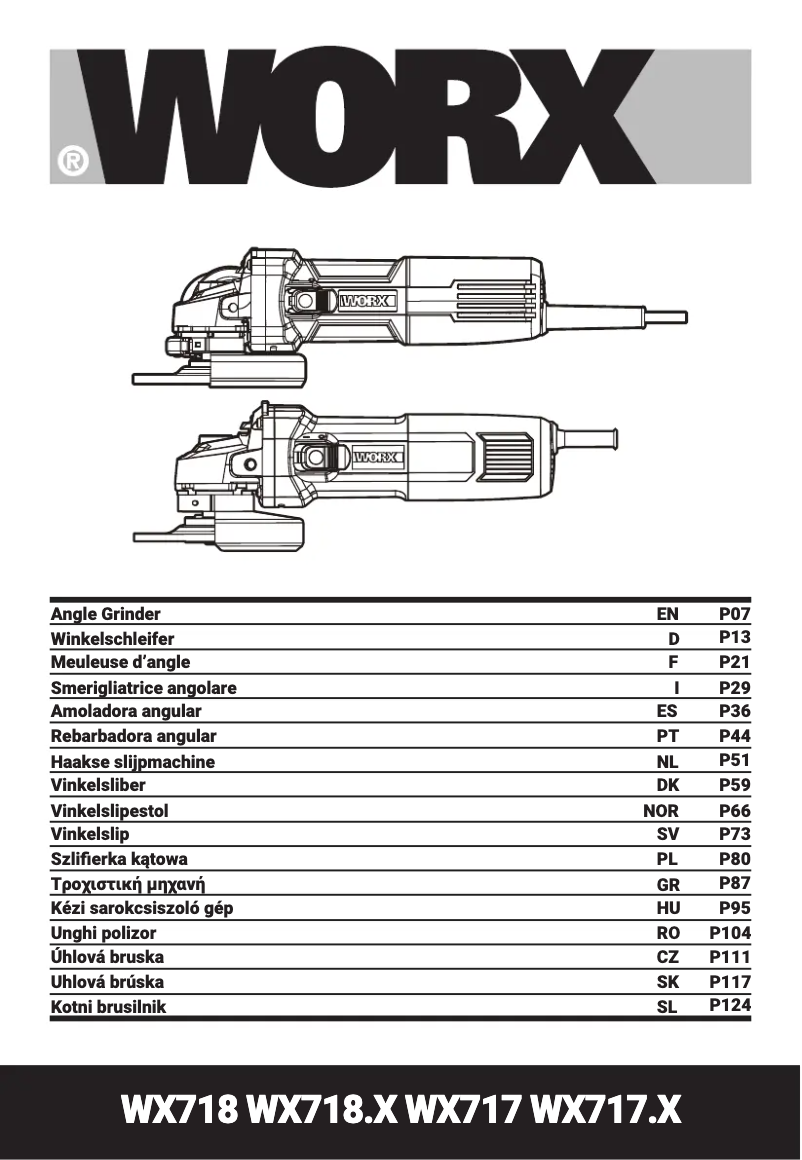Page n°1 - Manuel utilisateur Worx WX718