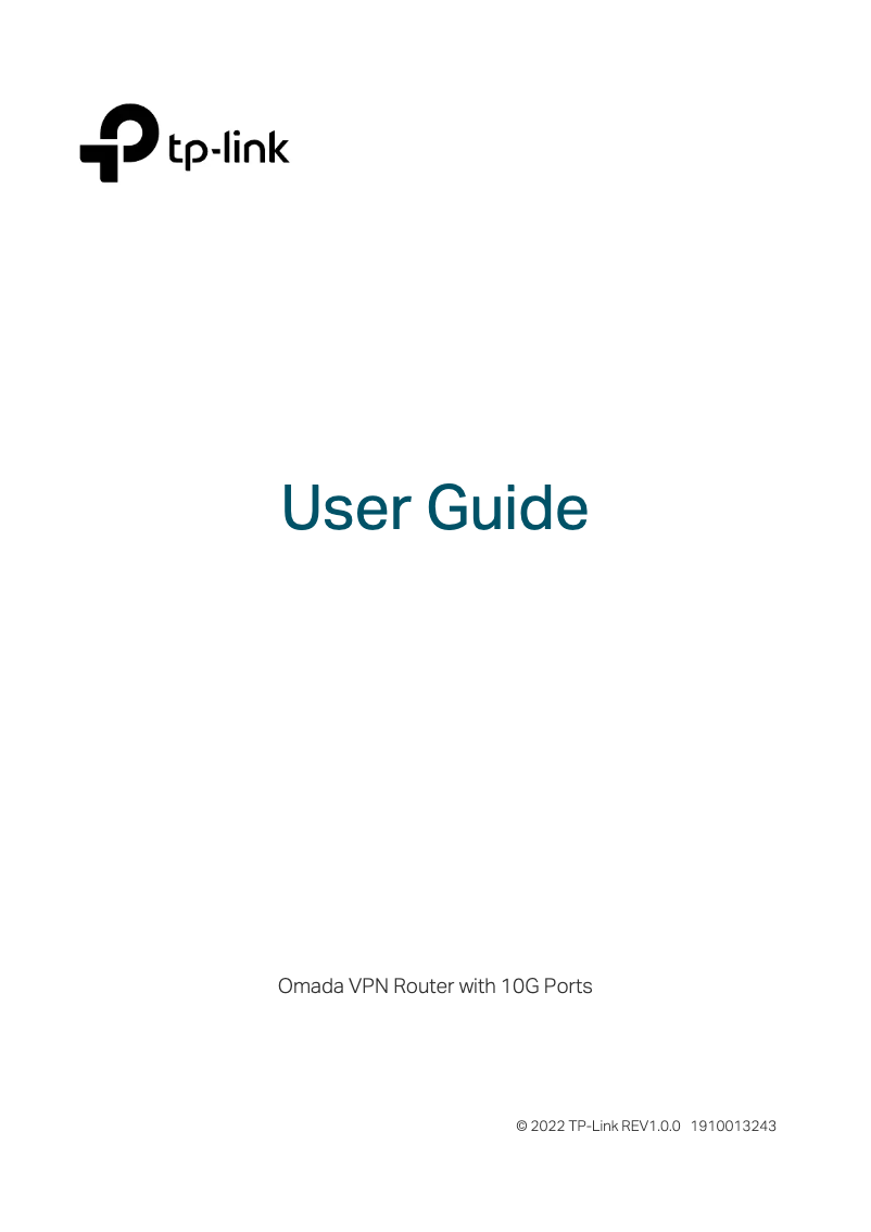 Page n°1 - Guide d'installation TP-Link Omada ER8411