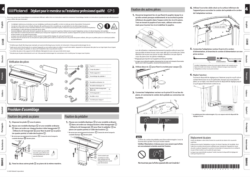 Page n°1 - Guide d'installation Roland GP-3