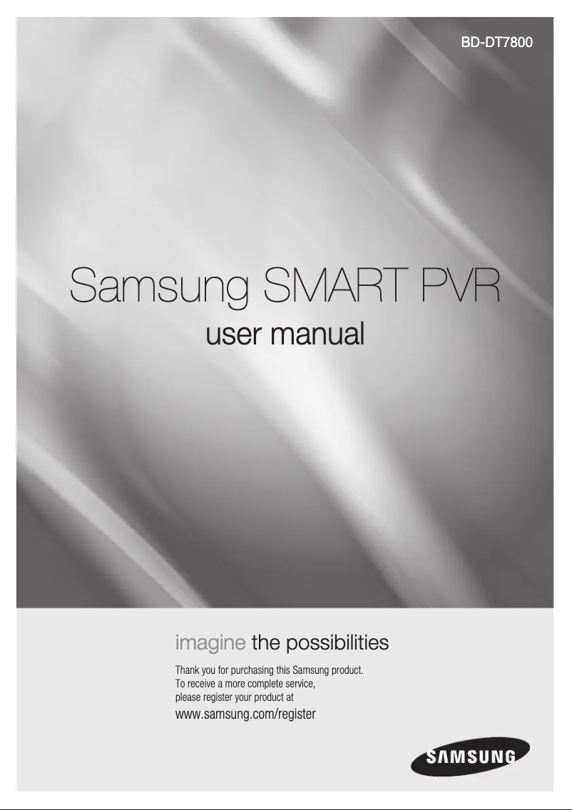 Page 1 de la notice Manuel utilisateur Samsung BD-DT7800
