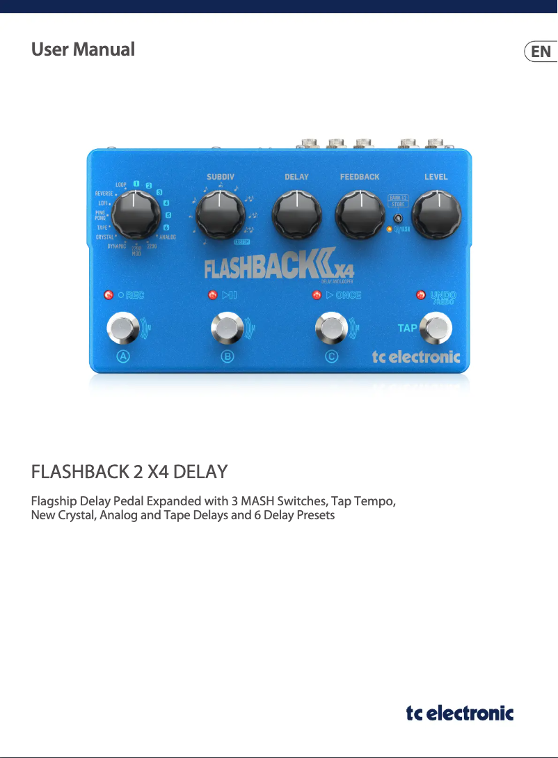 Image de la première page du manuel de l'appareil tc Flashback 2 X4 Delay