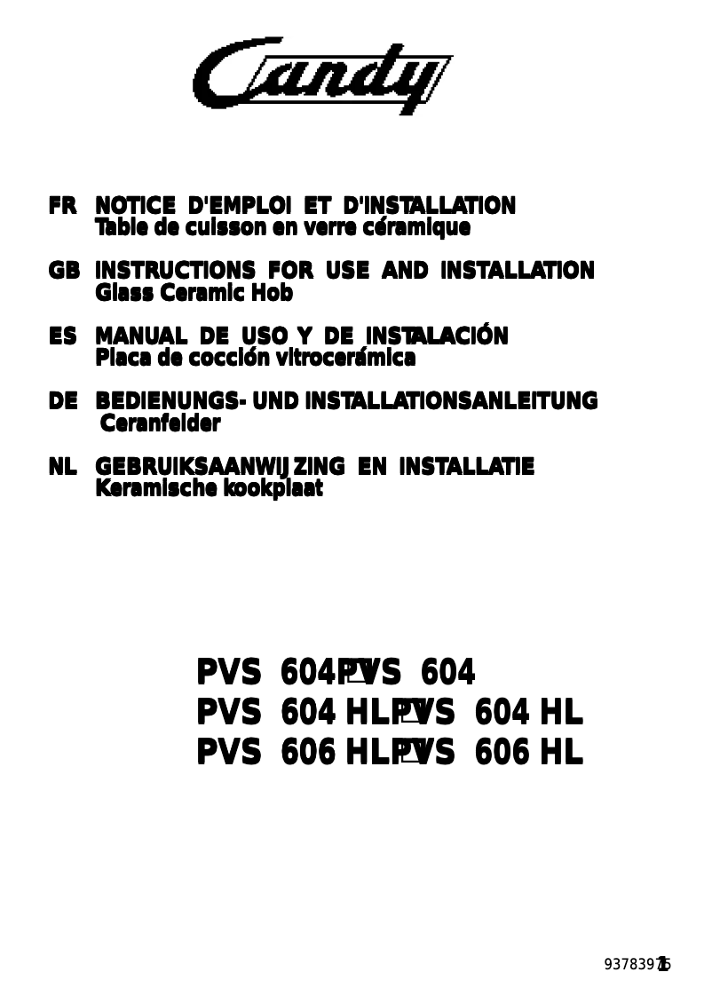 Image de la première page du manuel de l'appareil PVS606HLN