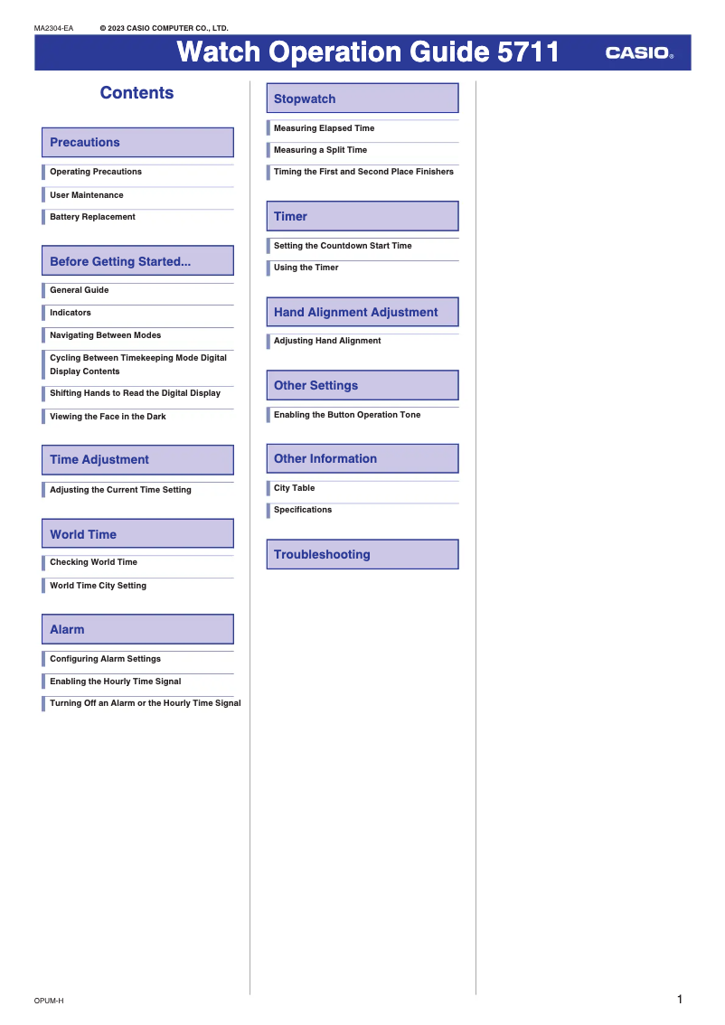 Page 1 de la notice Manuel utilisateur Casio G-Shock GA-2140