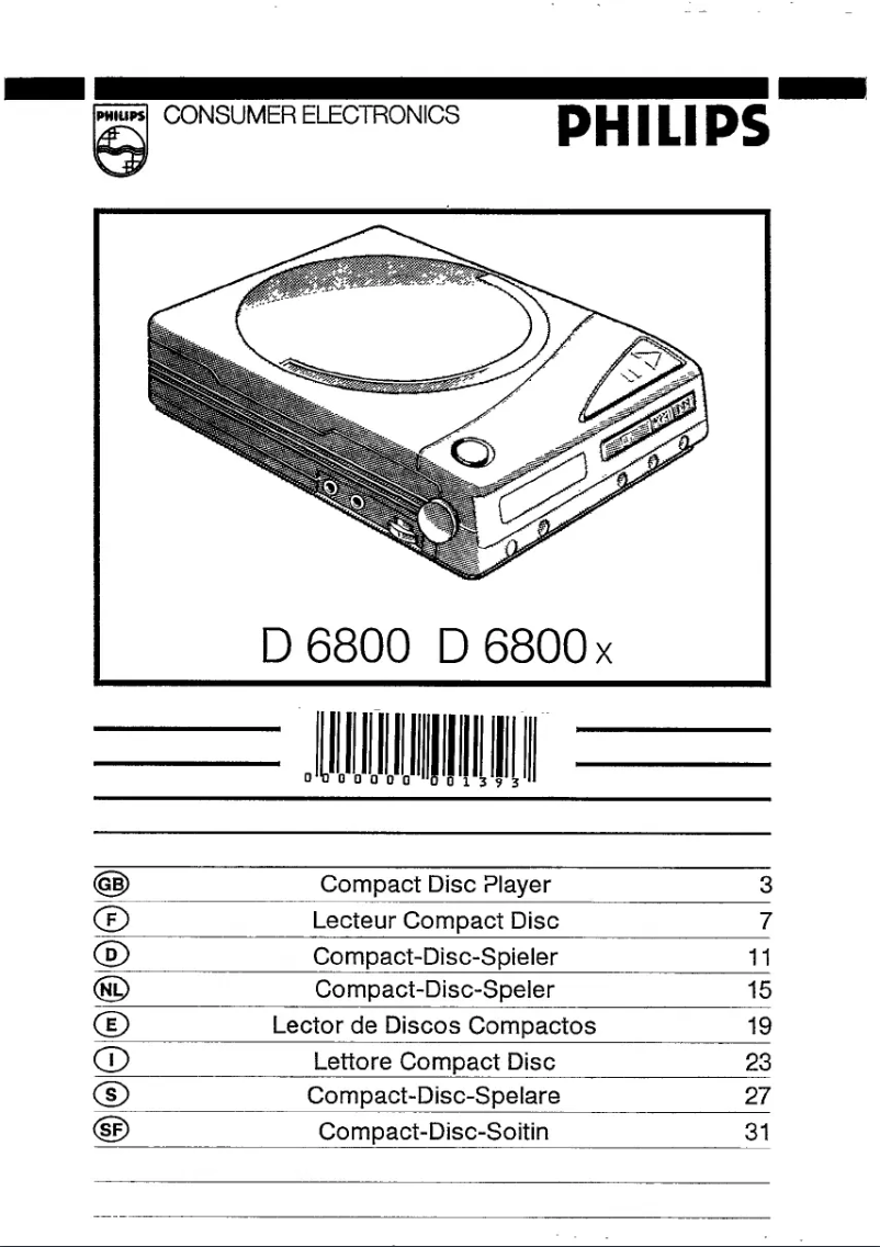 Page 1 of the manual User Manual Philips D6800