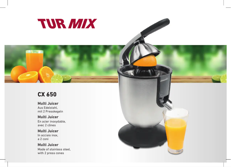 Page 1 de la notice Manuel utilisateur Turmix CX 650