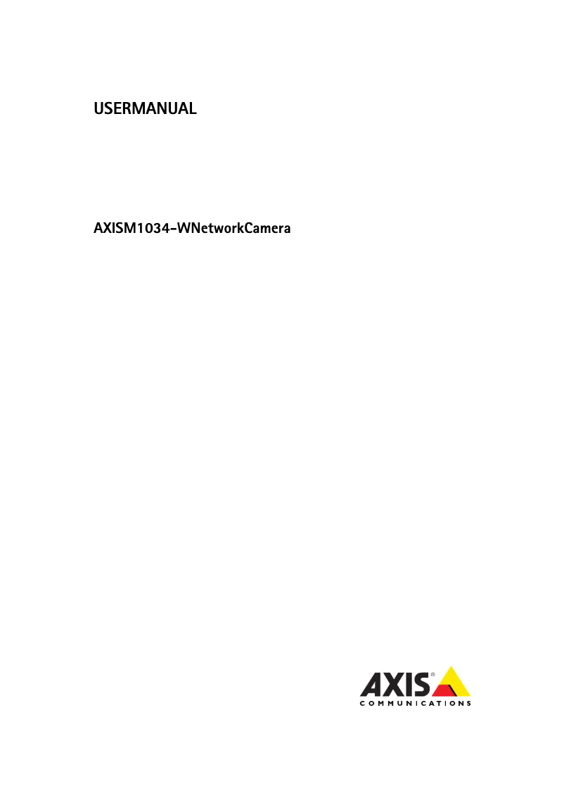 Page 1 de la notice Manuel utilisateur Axis M1034-W