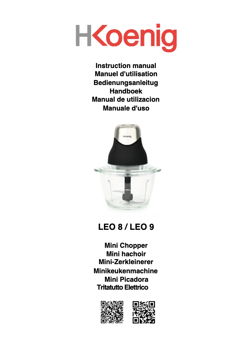 Page 1 de la notice Manuel utilisateur H.Koenig LEO8B