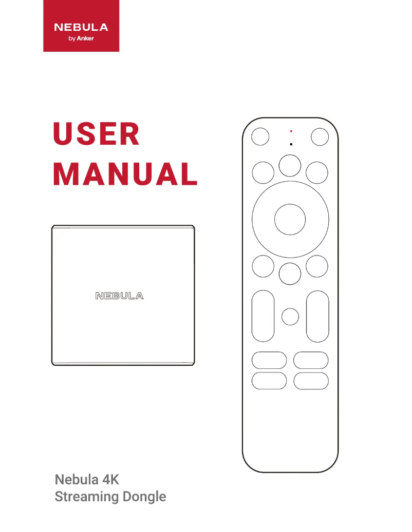 Page n°1 - Manuel utilisateur Nebula 4K Streaming Dongle