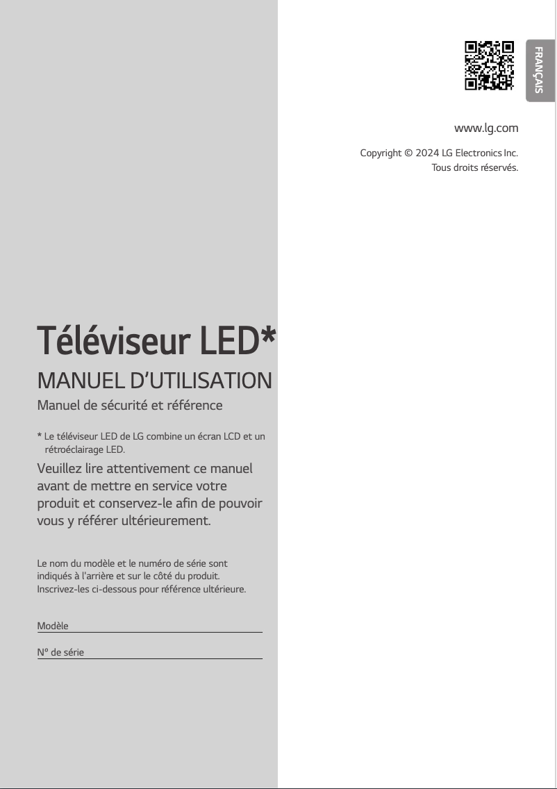 Page n°1 - Manuel utilisateur LG 65UT73006LA
