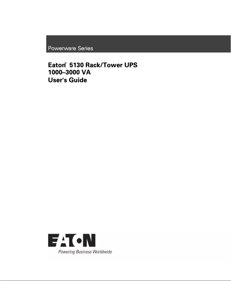 Page n°1 - Manuel utilisateur Eaton 5130 1750VA 2U