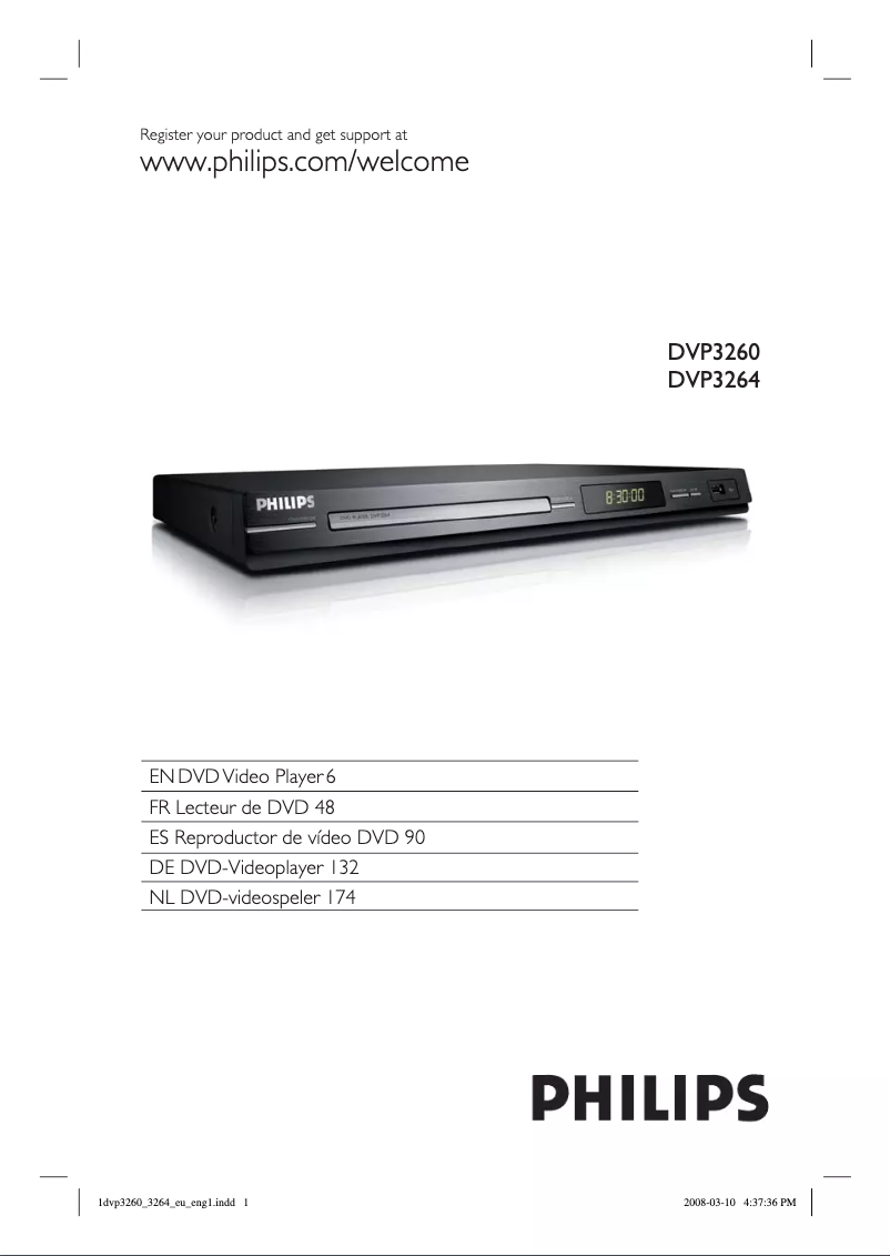 Page 1 de la notice Manuel utilisateur Philips DVP3264