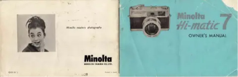 Page 1 de la notice Manuel utilisateur Konica Minolta Hi-Matic 7