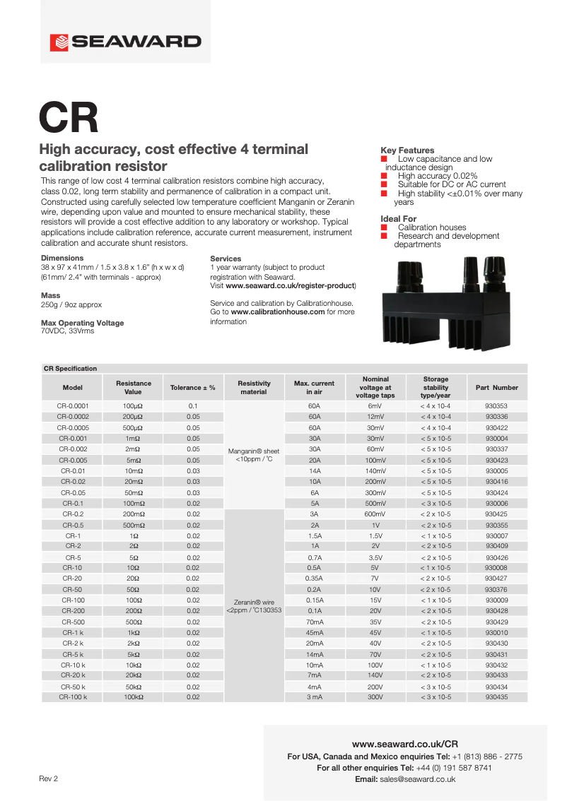 Page 1 de la notice Fiche technique Cropico CR Series