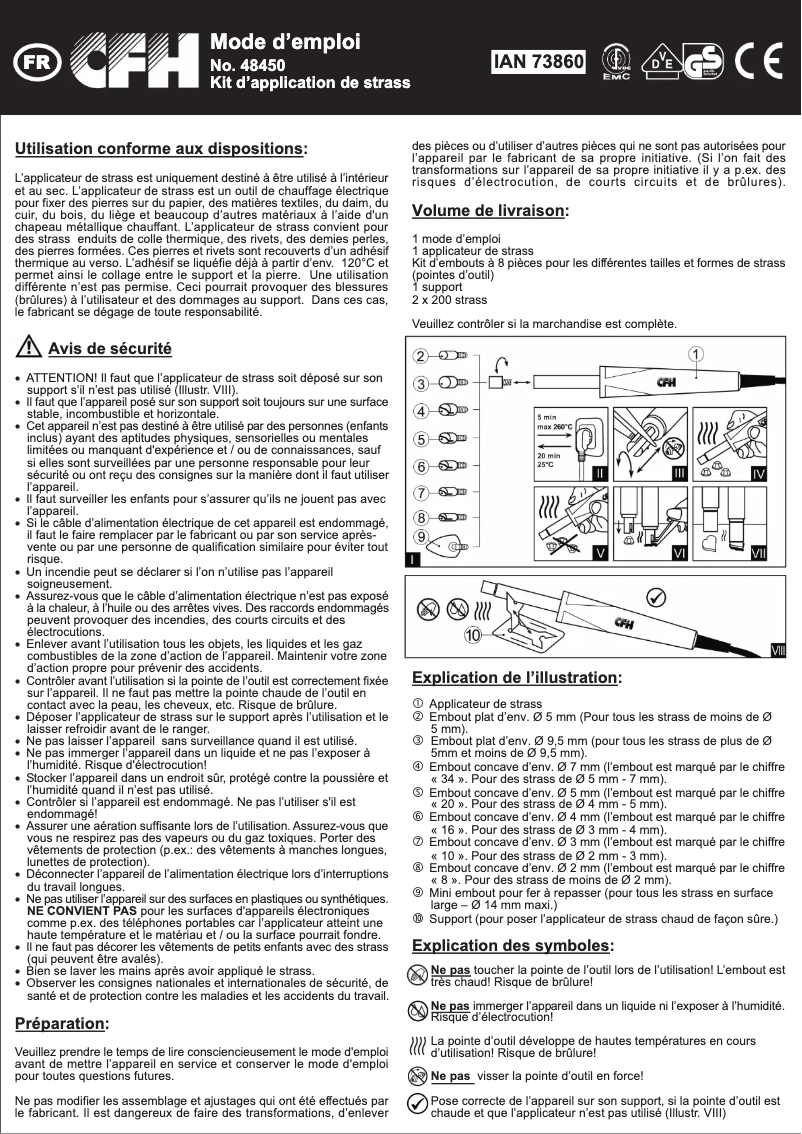Page 1 de la notice Manuel utilisateur Crelando IAN 073860
