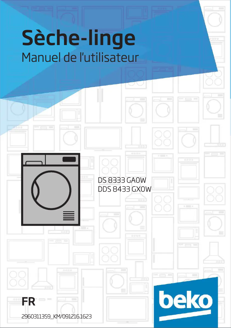 Page 1 de la notice Manuel utilisateur Beko DS 8333 GA0W