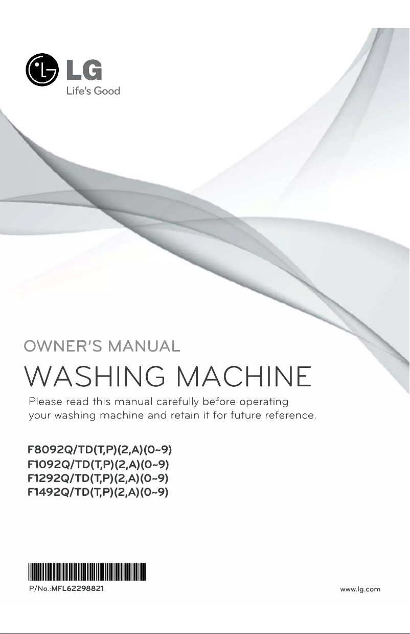 Page 1 de la notice Manuel utilisateur LG F1092QDTA5