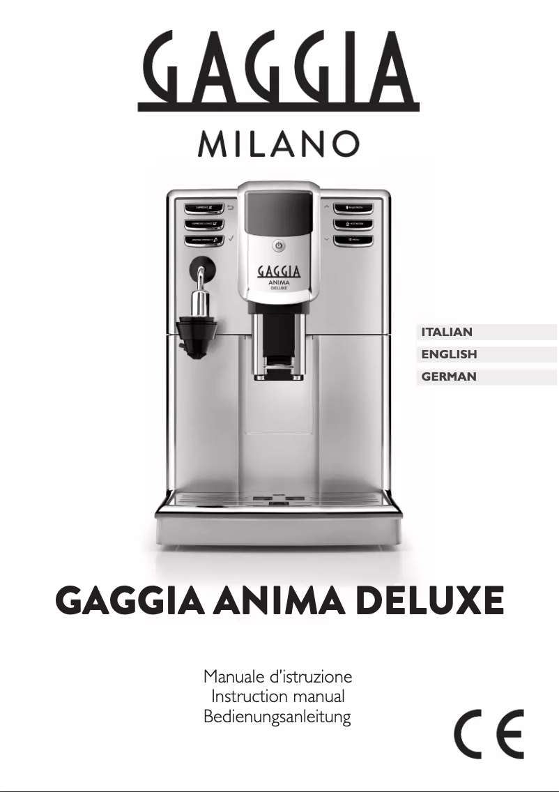 Page 1 de la notice Manuel utilisateur Gaggia Anima Deluxe