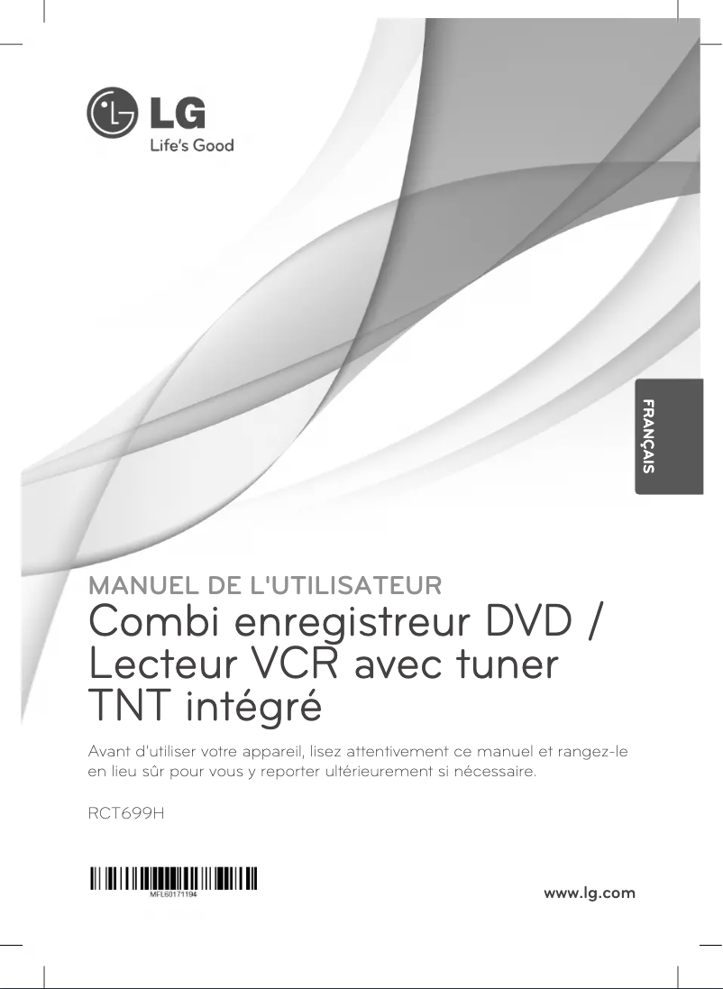Page 1 de la notice Manuel utilisateur LG RCT699H