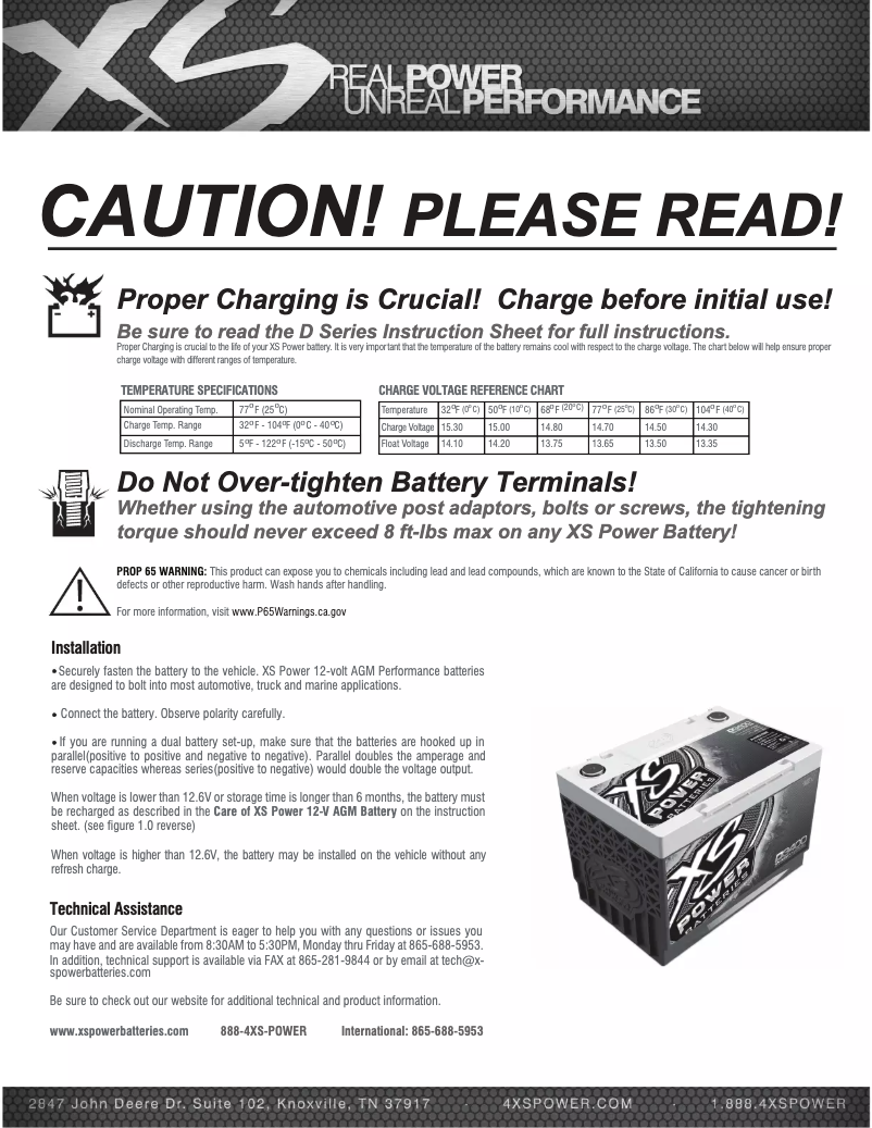 Page 1 de la notice Manuel utilisateur XS Power D975