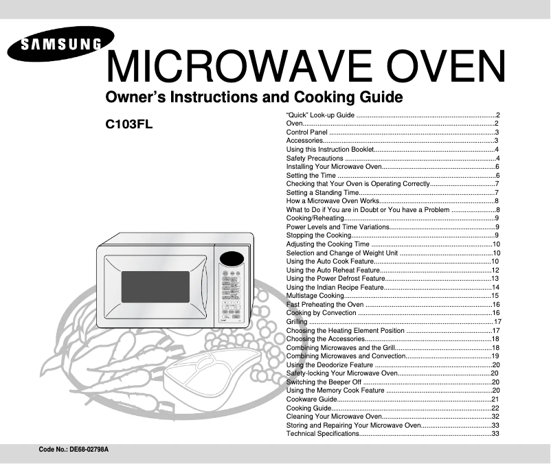Image de la première page du manuel de l'appareil C103FL