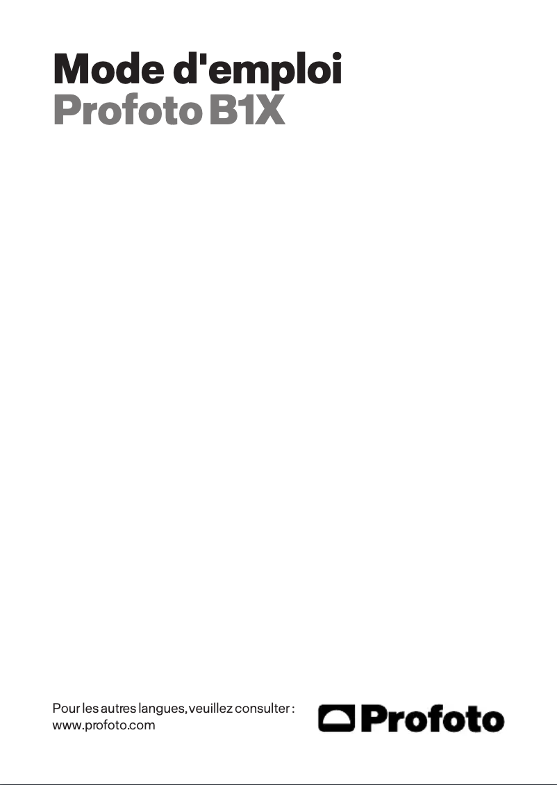 Image de la première page du manuel de l'appareil B1X