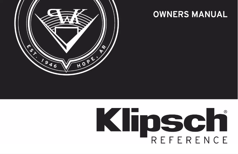 Page n°1 - Manuel utilisateur Klipsch Reference R-41-SA