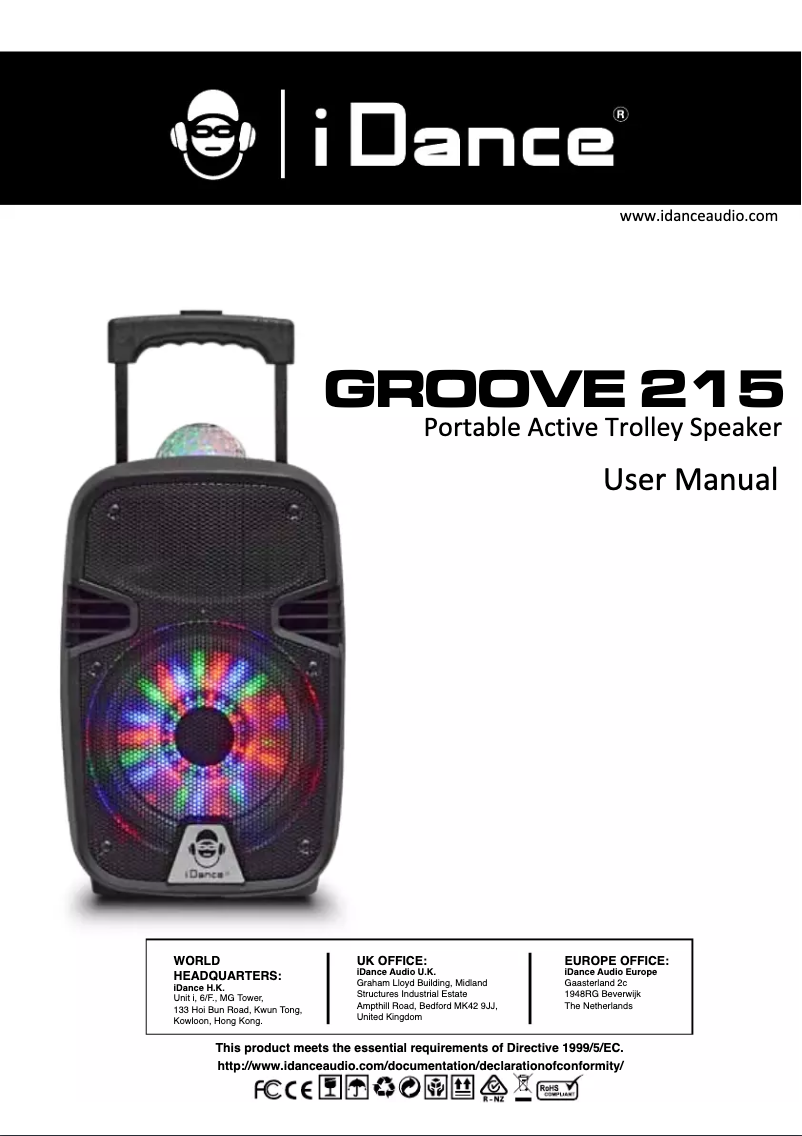 Page n°1 - Manuel utilisateur iDance Groove 215